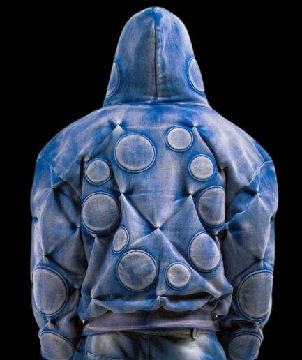 Badson Faded Cobalt OXYGEN Padded Zip-up Hoodie